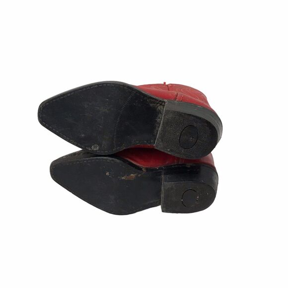 Vintage Toddler Boots 4 1/2D Red And Black made In USA - Picture 6 of 10